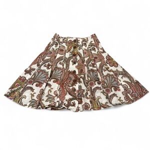 Vintage Y2K Cabi Paisley Circle Skirt Women’s 4 Pleated Cottage Preppy Button